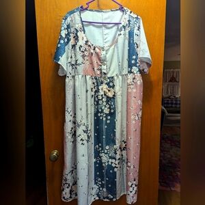 Summer short sleeve midi dress